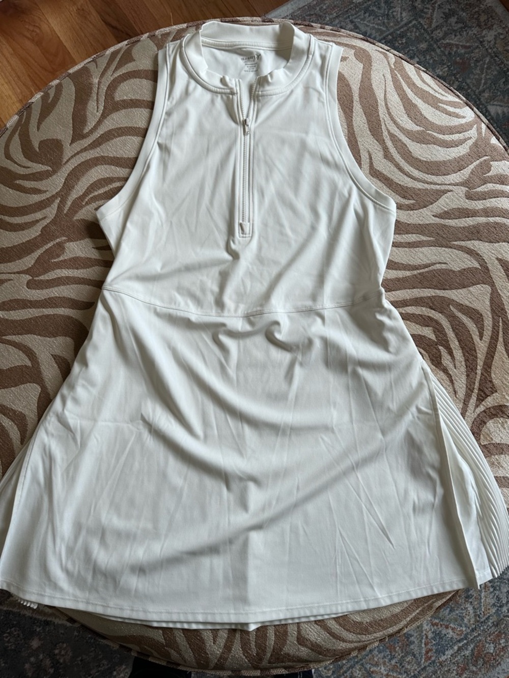 Old Navy White Sleeveless Zip-Front Mini Dress